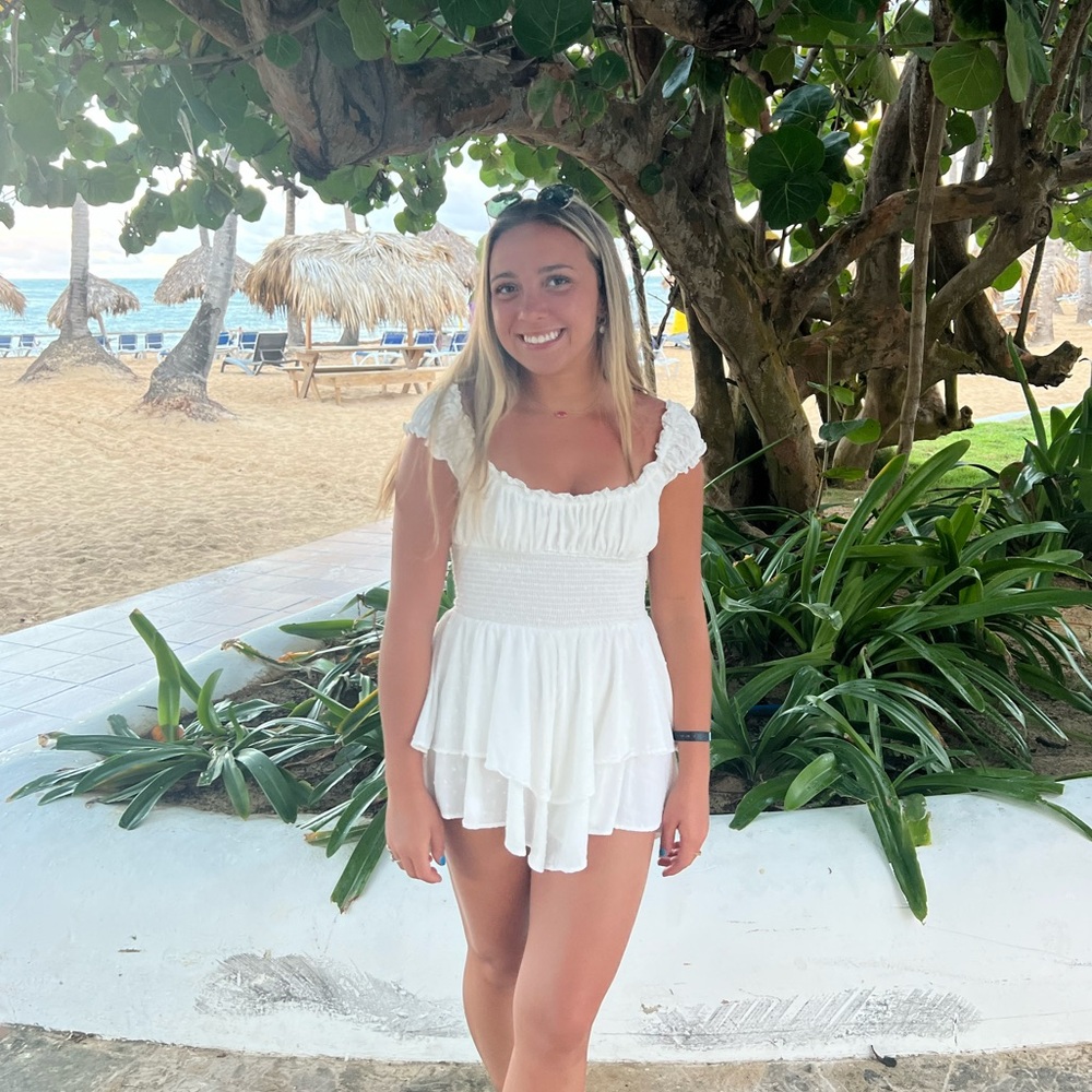 White princess Polly romper
